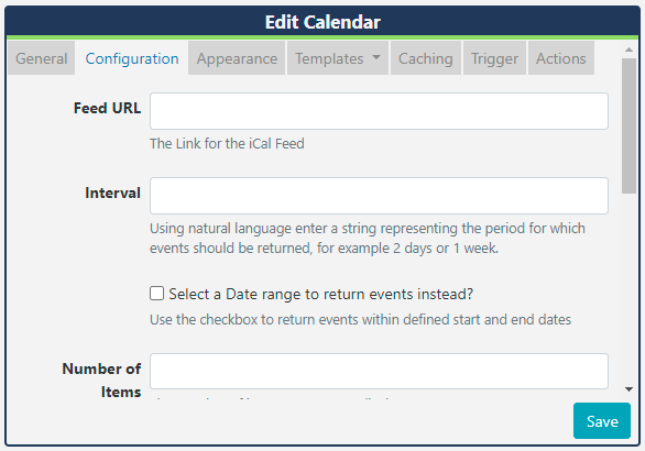 Calendar Configuration
